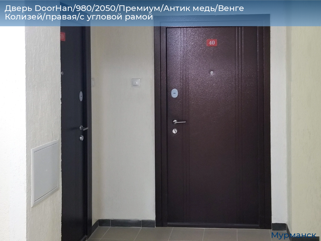 Дверь DoorHan/980/2050/Премиум/Антик медь/Венге Колизей/правая/с угловой рамой, murmansk.doorhan.ru